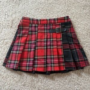 Zara Plaid Red and Black Skirt Girls